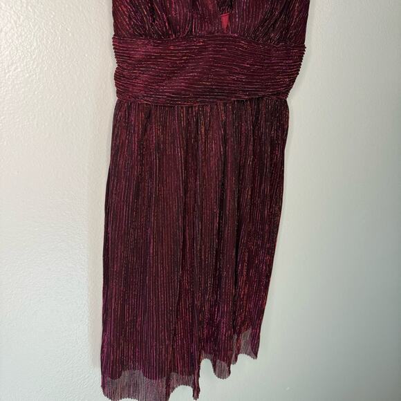 Lulus Ailey Magenta and Black Mini Dress Twist Back Skater Dress Women's Small - Picture 4 of 13